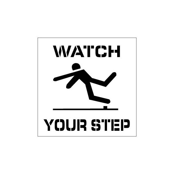 National Marker Co Plant Marking Stencil 20x20 - Watch Your Step - PMS201