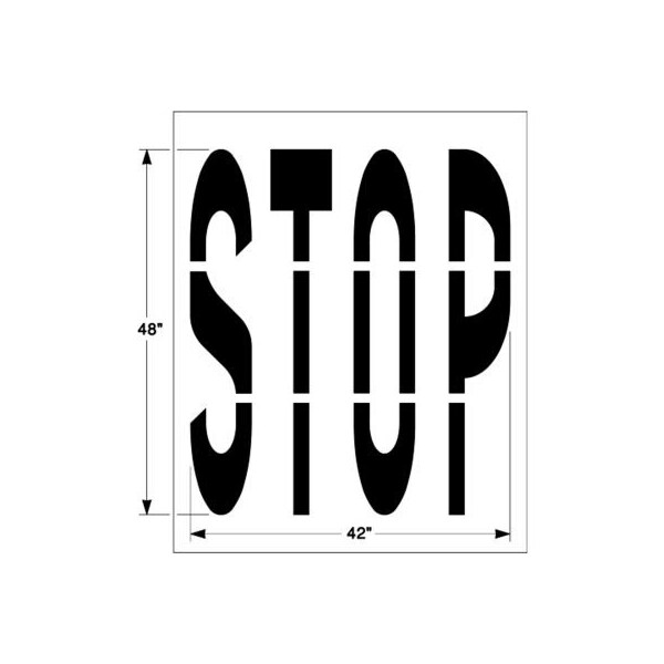 Newstripe. Newstripe 48in Federal STOP, 1/8in Thick, PolyTough, Plastic, White - 10000628