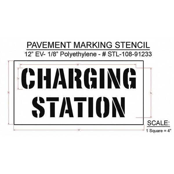 Rae Pavement Stencil, 72"H, 36"W, 0.125" Thick - STL-108-91233