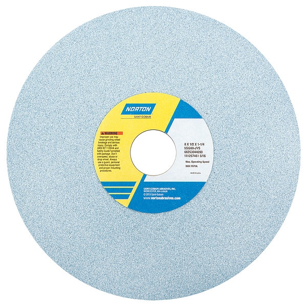 Norton Abrasives Grinding Wheel, T1, 8x1/2x1.25, CA, 46G, PK5 - 66253044090