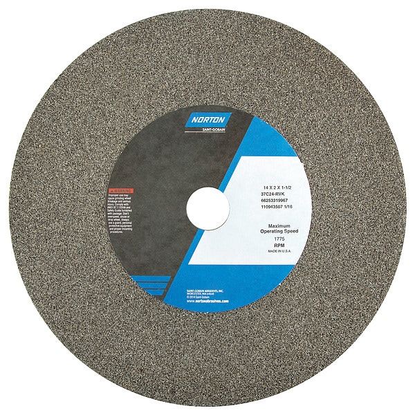 Norton Abrasives Grinding Wheel, 14 in. Dia, SC, 24 G, Black - 66253319967
