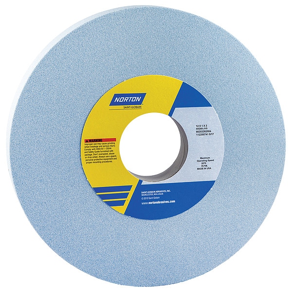 Norton Abrasives Grinding Wheel, T1, 12x1x3, CA, 60G, Med, Blue - 66253262505