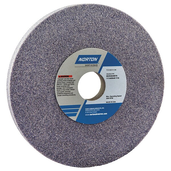 Norton Abrasives Grinding Wheel, T1, 7x1/2x1.25, AO, 46G, PK5 - 66252938878
