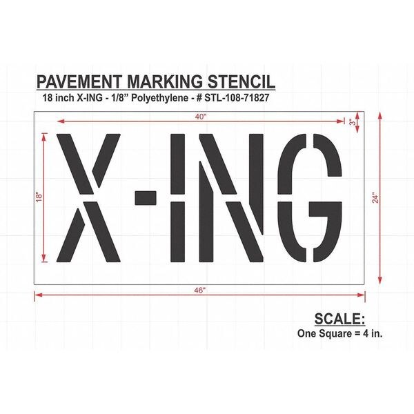 Rae Pavement Stencil, X-ing, STL-108-71827 - STL-108-71827