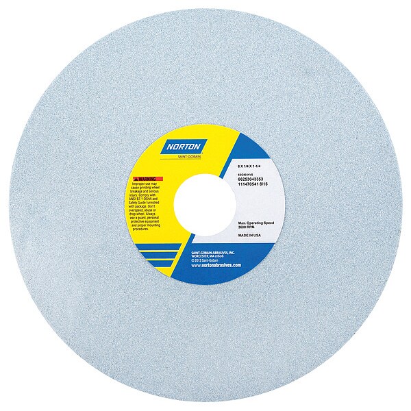 Norton Abrasives Grinding Wheel, T1, 8x1/4x1.25, CA, 80G, PK5 - 66253043353