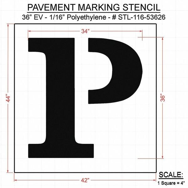 Rae Pavement Stencil, 44"H, 42"W, 0.063" Thick - STL-116-53626