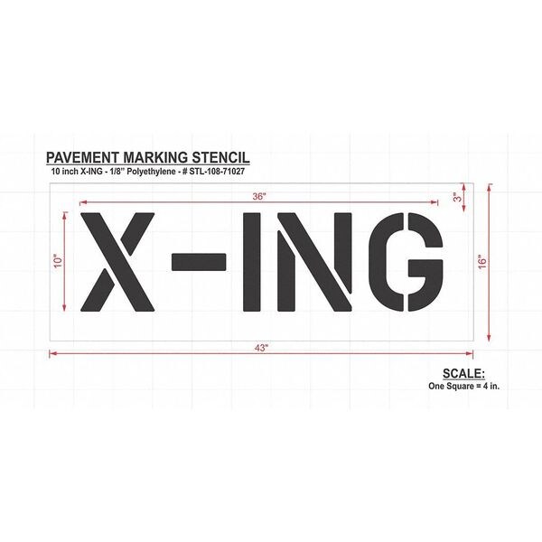 Rae Pavement Stencil, X-ing, STL-108-71027 - STL-108-71027