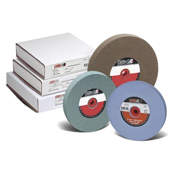 Cgw Abrasives Straight Bench and Pedestal Grinding Wheel, 10 in Dia x 1-1/2 in THK, 1-1/4 in Center Hole, 80 Grit,  - 38035