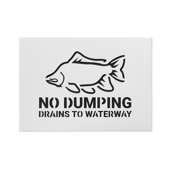 Pig Storm Drain Stencil, Storm Drain Marker, 8.75in W x 12.375in L, 3PK - SGN8202