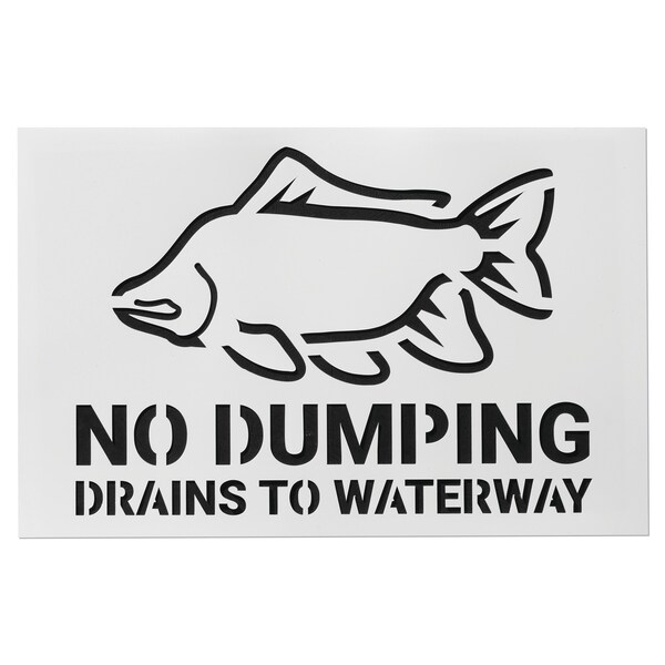 Pig Storm Drain Stencil, Storm Drain Marker, 12.375in W x 19in L, 3PK - SGN8209