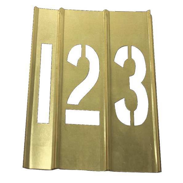 Zoro Select Number Stencils, Brass, 15PCS - 20Y511