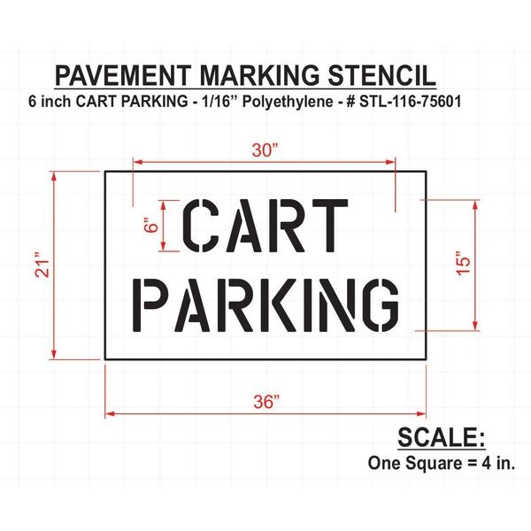 Rae Golf Course Stencil, Cart Parking, 15 in - STL-116-75601