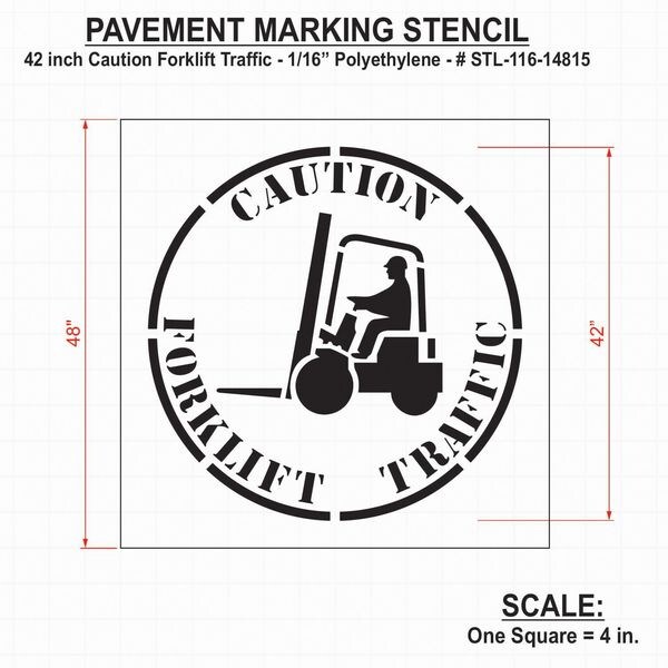Rae Stencil, Caution Forklift Traffic, 42 in - STL-116-14815