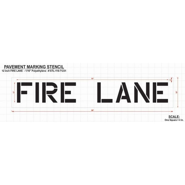 Rae Pavement Stencil, Fire Lane, 12 in - STL-116-71231