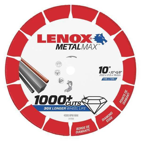 Lenox 10" dia. 100" 5/8" arbor 5900RPM Chop Saw Circular Saw Blade - 1972926