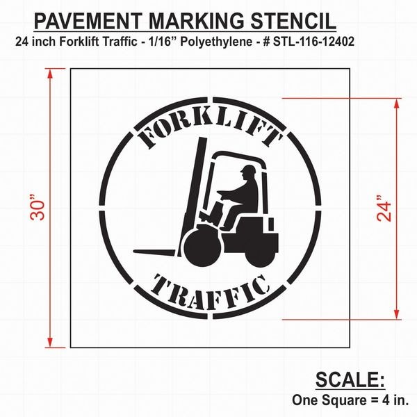 Rae Stencil, Fork Lift Traffic Area, 24 in - STL-116-12402