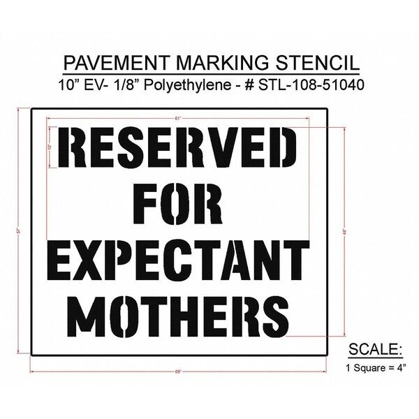 Rae Pavement Stencil, 58"H, 68"W, 0.125" Thick - STL-108-51040