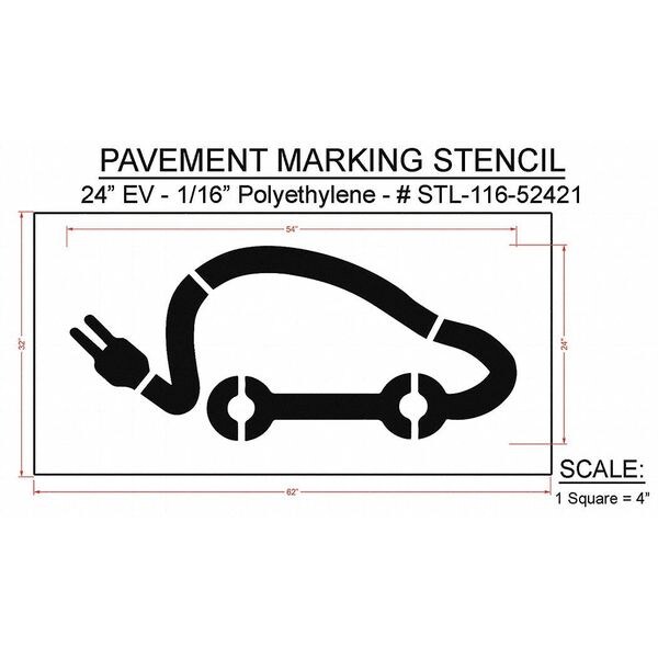Rae Pavement Stencil, 32"H, 62"W, 0.063" Thick - STL-116-52421