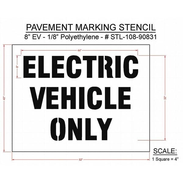 Rae Pavement Stencil, 40"H, 52"W, 0.125" Thick - STL-108-90831