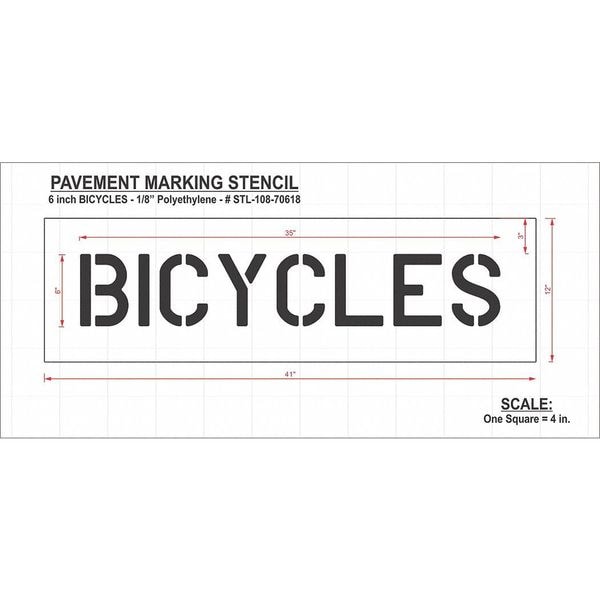 Rae Pavement Stencil, Bicycles, STL-108-70618 - STL-108-70618