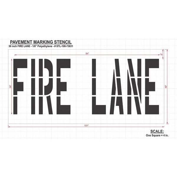 Rae Pavement Stencil, Fire Lane, STL-108-73631 - STL-108-73631
