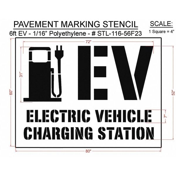 Rae Pavement Stencil, 80"H, 60"W, 0.063" Thick - STL-116-56F23
