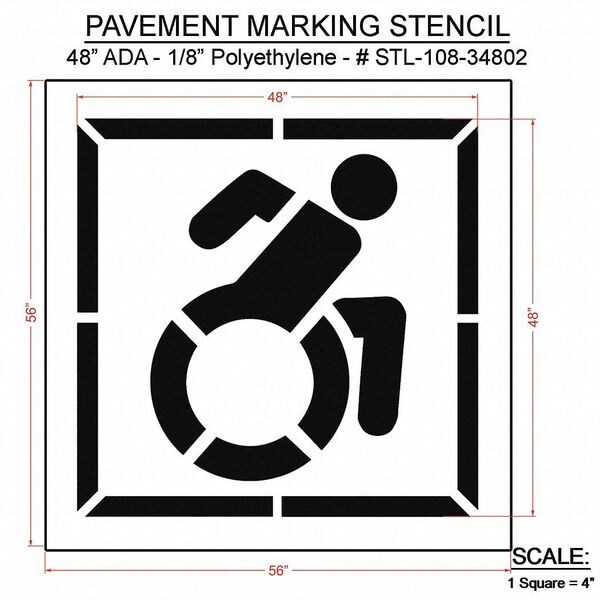 Rae Pavement Stencil, 0.125" Thick, White - STL-108-34802