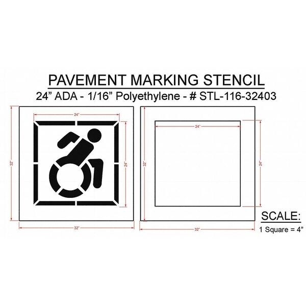 Rae Pavement Stencil, 64"H, 32"W, 2 pcs. - STL-116-32403