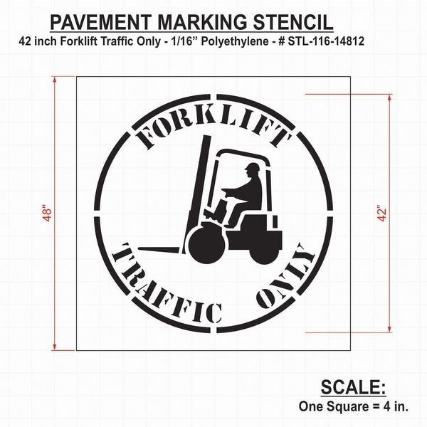 Rae Stencil, Forklift Traffic Only, 42 in - STL-116-14812