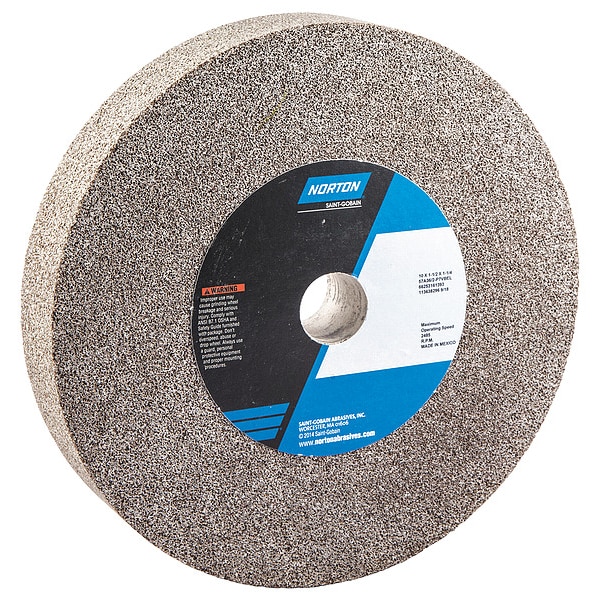 Norton Abrasives Grinding Wheel, 10in. Dia, AO, 36/46G, Brown - 66253161393