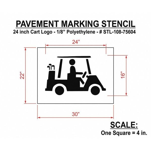 Rae Pavement Stencil, No Carts, STL-108-75604 - STL-108-75604