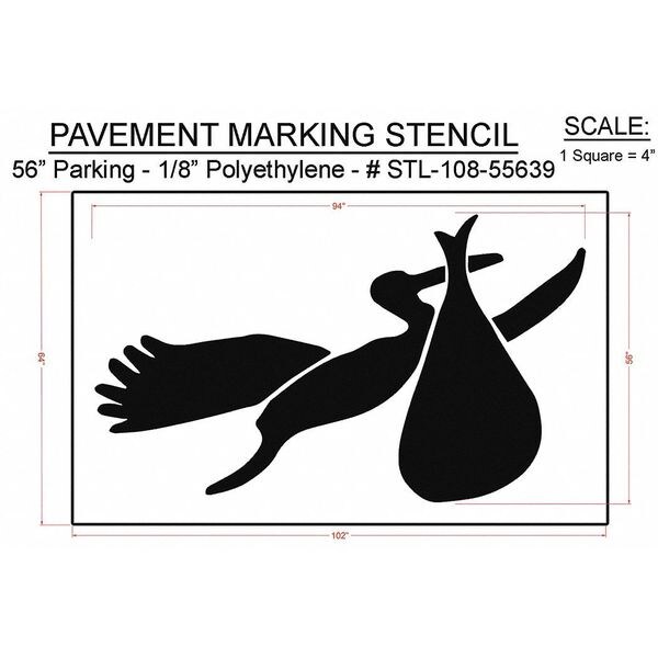 Rae Pavement Stencil, 60"H, 102"W, 0.125" Thick - STL-108-55639