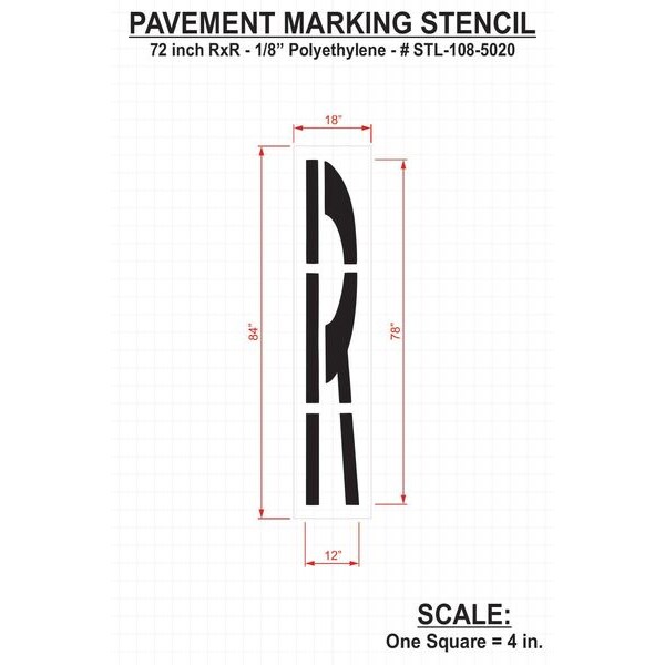 Rae Pavement Stencil, 72 in, R x R, 1/8 - STL-108-5020