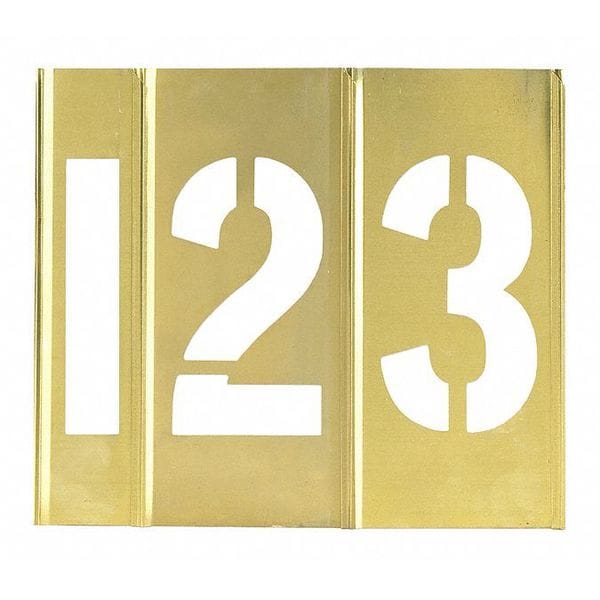 Partners Brand Brass Stencils, Number Only, 2", Brass, 15/Case - STBN20