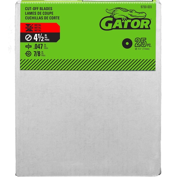 Gator Finishing Strt. Grinding Wheel, 0.045 in Thick, PK25 - 9750035