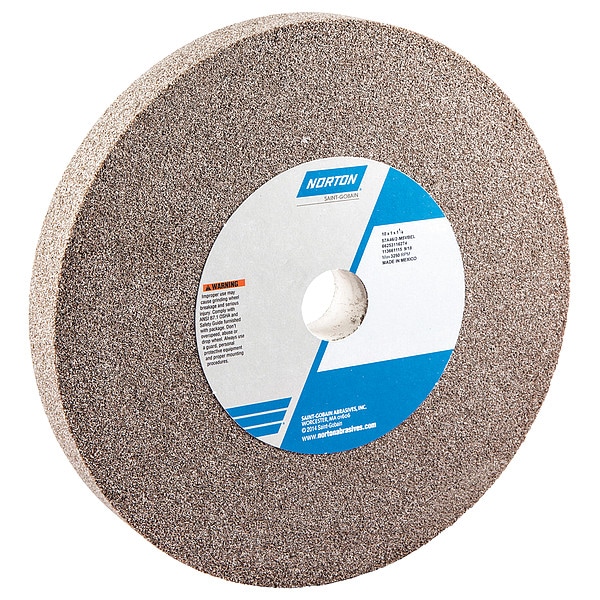 Norton Abrasives Grinding Wheel, 10 in. Dia, AO, 46 G, Brown - 66253116274