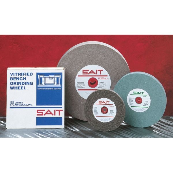 United Abrasives/Sait SAIT 28105 Green Silicon Carbide Bench Wheel  (Grade GC120) 6" x 1" x 1", 1-Pack - 28105