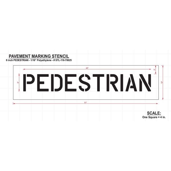 Rae Pavement Stencil, Pedestrian, 6 in - STL-116-70625