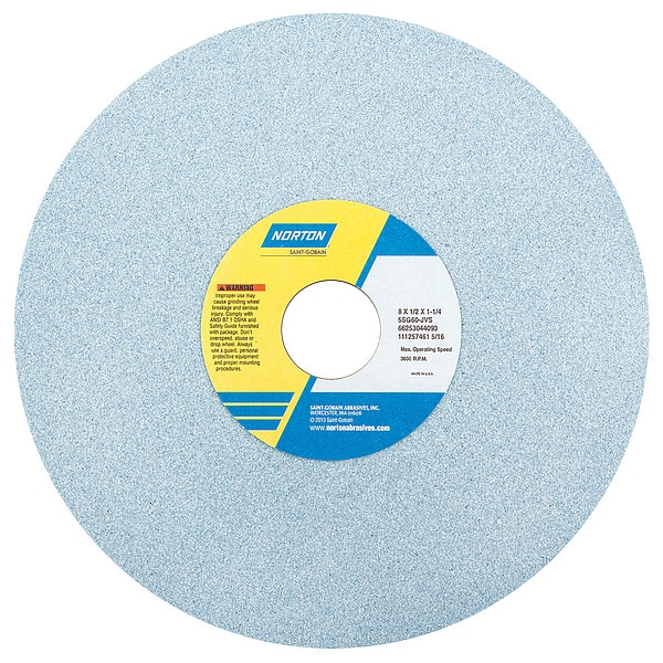 Norton Abrasives Grinding Wheel, T1, 8x1/2x1.25, CA, 46G, PK5 - 66253044089