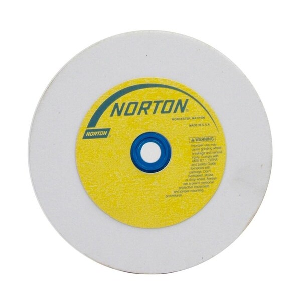 Norton Co Bench & Pedestal Wheel, High Speed, White Aluminum Oxide, Size: 6 x 3/4 x 1 Fine 100, Max RPM: 4140 - 076607-88247