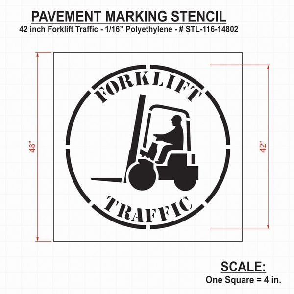 Rae Stencil, Forklift Traffic, 42 in - STL-116-14802