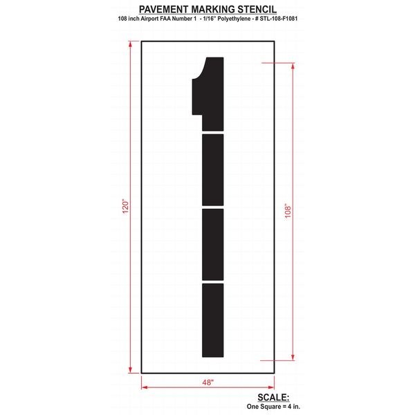Rae Airport Pavement Stencil, 1,108 in - STL-108-F1081