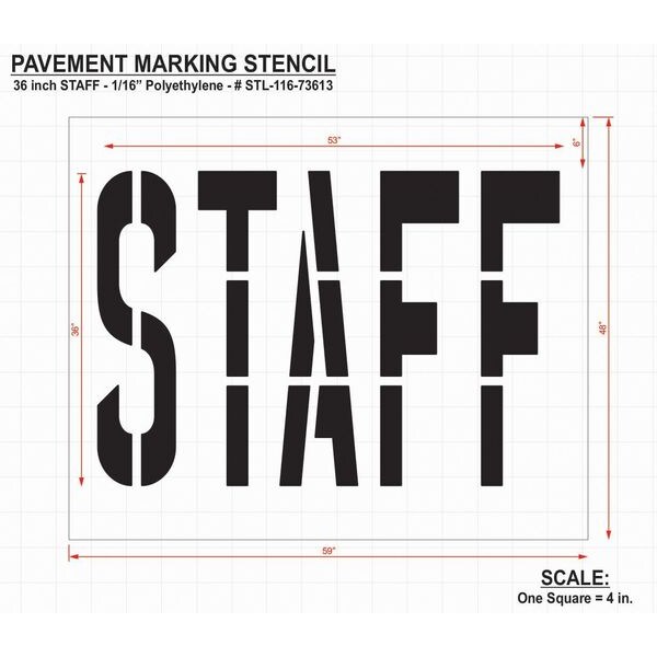 Rae Pavement Stencil, Staff, 36 in - STL-116-73613