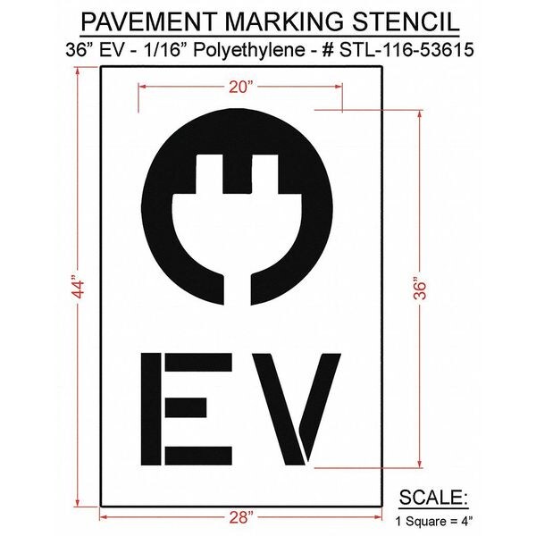 Rae Pavement Stencil, 44"H, 28"W, 0.063" Thick - STL-116-53615