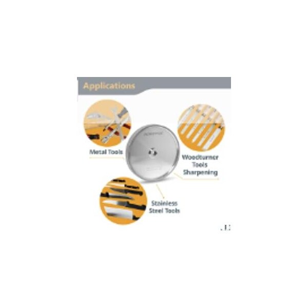 Powertec CBN Grinding Wheel 8'' x 1'', 320 Grit, 5/8'' Arbor Bench Grinder Wheels - 15701N