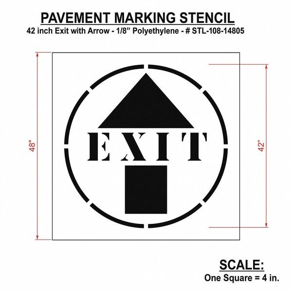 Rae Pavement Stencil, Exit With Arrow, STL-108-14805 - STL-108-14805