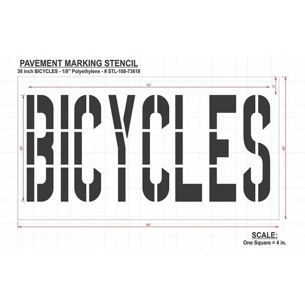 Rae Pavement Stencil, Bicycles, STL-108-73618 - STL-108-73618
