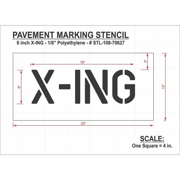 Rae Pavement Stencil, X-ing, STL-108-70627 - STL-108-70627