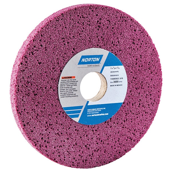 Norton Abrasives Toolrm Grinding Wheel, T1, 7in, 48A46-HVP2 - 66252916215