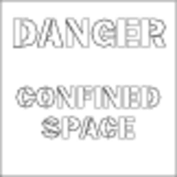 Electromark Floor Stencil, Danger Confined Space, Poly - Y623757
